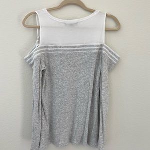 INC White & Grey cold shoulder long sleeve